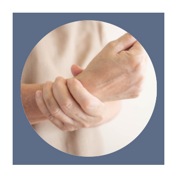 Image of person holding their wrist