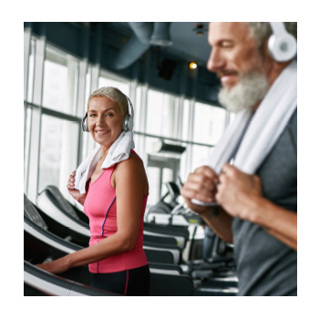 Image of two people on treadmills