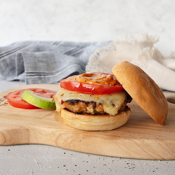 Grilled Green Chili Turkey Burgers