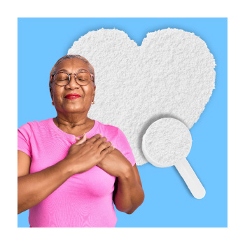 Image of a person holding their chest