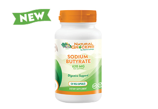 Natural Grocers Brand Sodium Butyrate 475 mg 120 Vegetarian Capsules