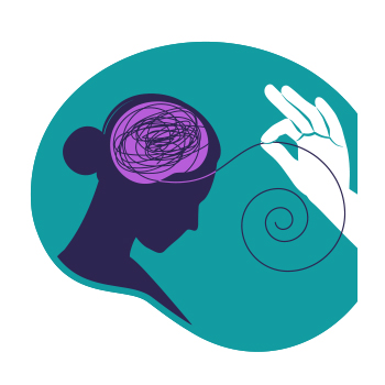 Illustration of a person unraveling their brain