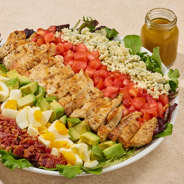Simple Cobb Salad with Easy Vinaigrette Dressing