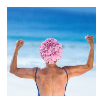 Elderly Woman Flexing Arms
