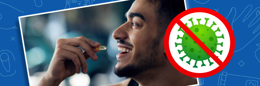 Image of person taking a supplement