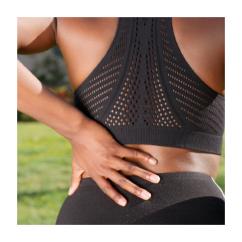 Image of a person holding their back