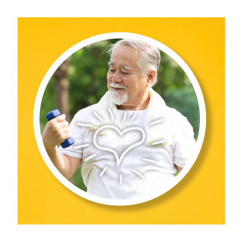 Person holding a dumbell weight