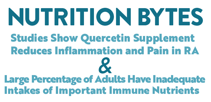Nutrition Bytes: Studies Show Quercetin Supplement Reduces Inflammation and Pain in RA & Large Percentage of Adults Have Inadequate Intakes of Important Immune Nutrients