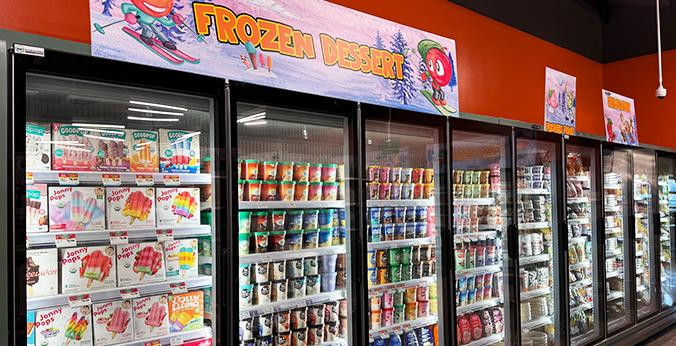 Frozen Dairy Section.