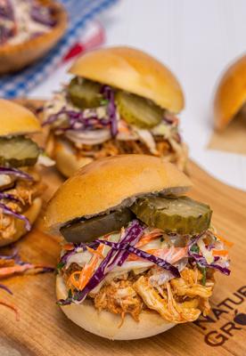 Honey Ale Pulled Chicken Sandwiches