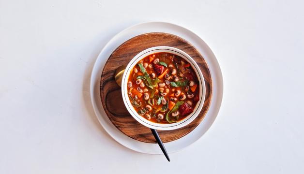 Spicy Collards and Black-Eyed Pea Soup