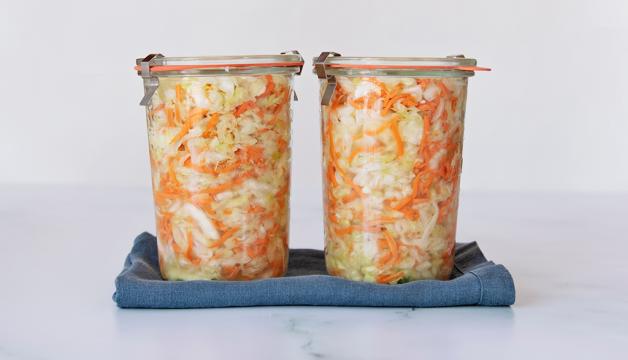 Simple Cabbage and Carrot Sauerkraut