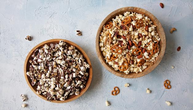 Savory or Sweet Popcorn Snack Mixes
