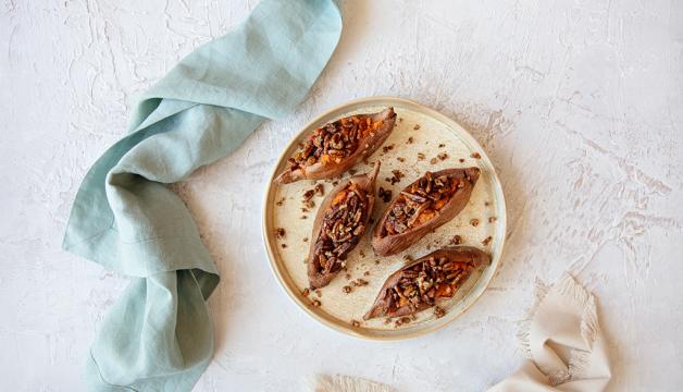 Maple Pecan Twice-Baked Sweet Potatoes