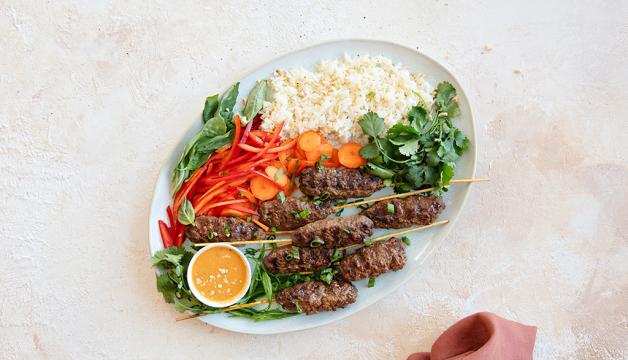 Grilled Thai Curry Beef Kebabs