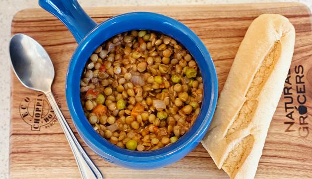 Super Simple Rice Cooker Lentils