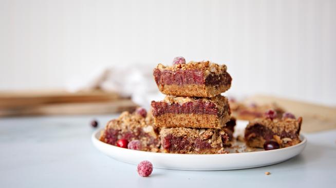 Vegan Grain-Free Cranberry Date Squares