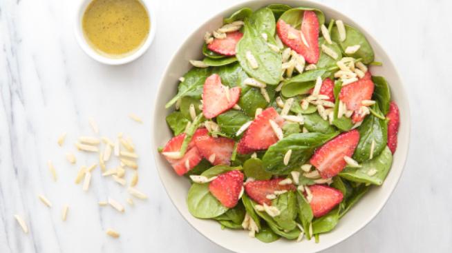 Natural Grocers Spring Spinach Salad with Strawberries and Poppy Seed Dressing Recipe