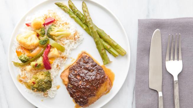 Miso Butter Cod with Roasted Teriyaki Veggies