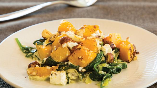 Butternut Squash Gratin With Goat Cheese and Hazelnuts Recipe
