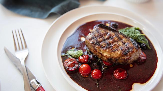 Grilled Red, White & Blue Pork Chops