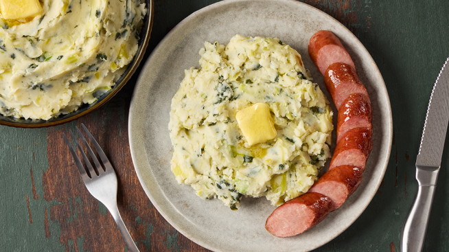 Traditional Irish Mashed Potatoes with Sausage