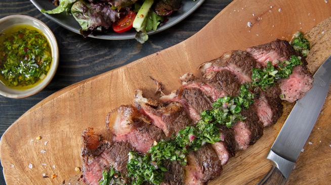 Grilled Steak with Chimichurri Sauce
